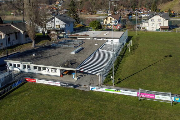 Das Clubhaus des FC Interlaken